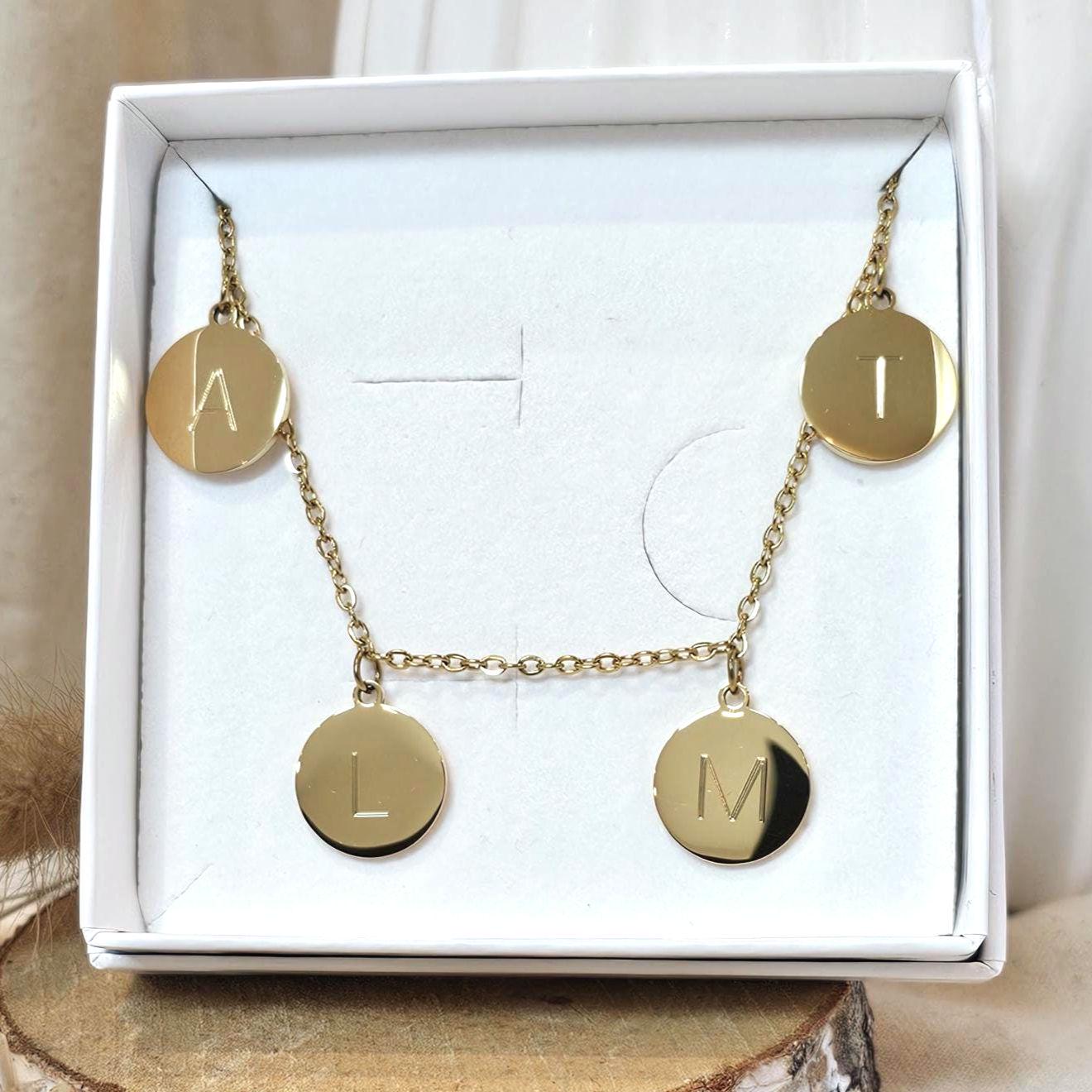 Familienkette mit Gravur 15mm Plättchen