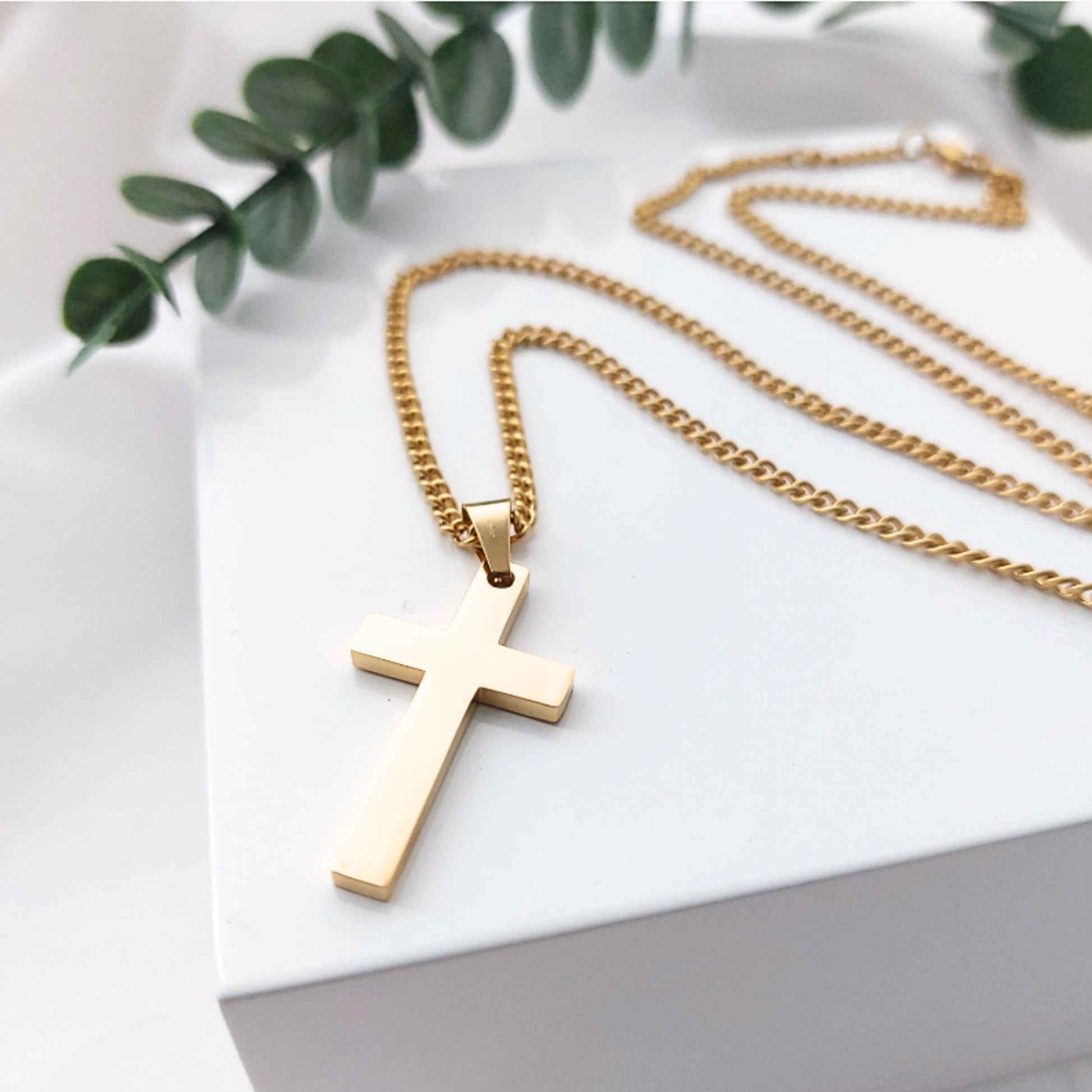 Herren Kreuz Kette mit Gravur