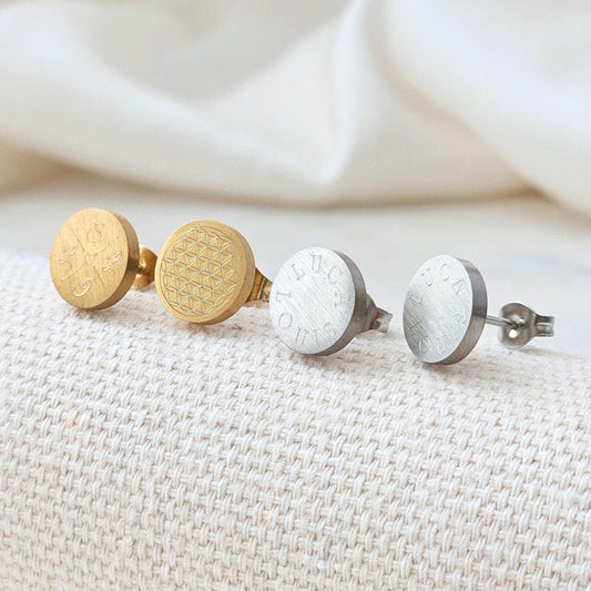Personalisierte Kreis Ohrstecker mit Gravur | personalisiertes Geschenk | Geschenk zur Einschulung | Geschenk zur Hochzeit | Gravur Ohrringe