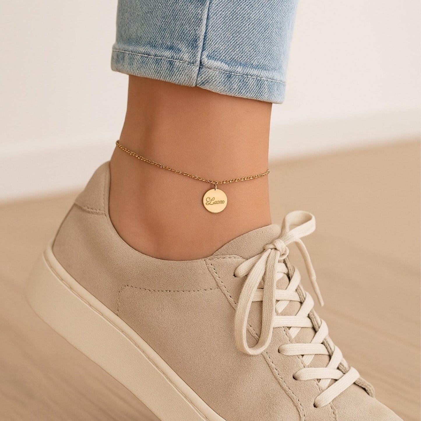 Fußkettchen mit 10mm Gravur-Plättchen