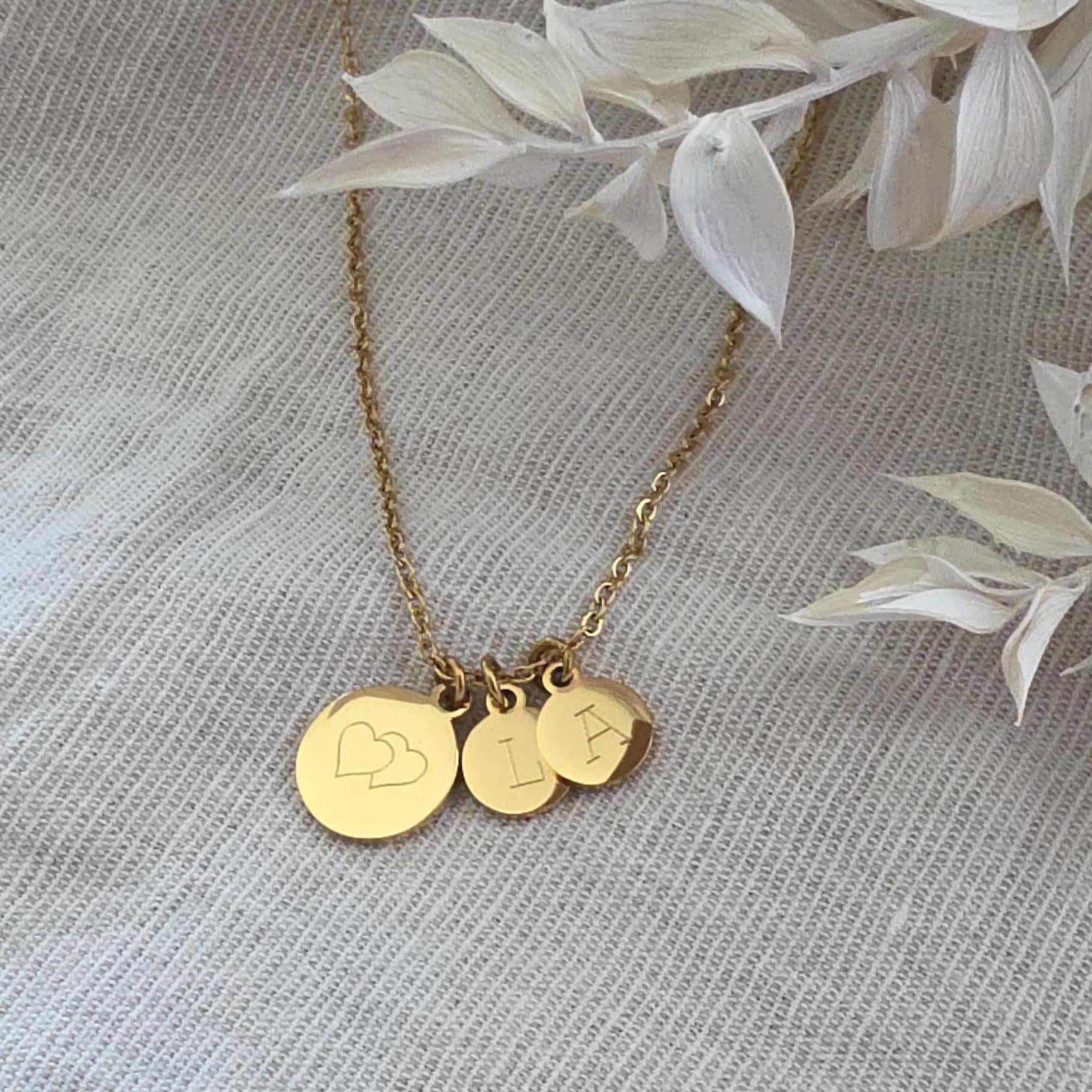 Personalisierte Kette mit Namensgravur | Edelstahl Schmuck vergoldet | Halskette mit Buchstaben Anhänger | personalisierte Geschenke Frauen