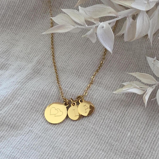 Personalisierte Kette mit Namensgravur | Edelstahl Schmuck vergoldet | Halskette mit Buchstaben Anhänger | personalisierte Geschenke Frauen
