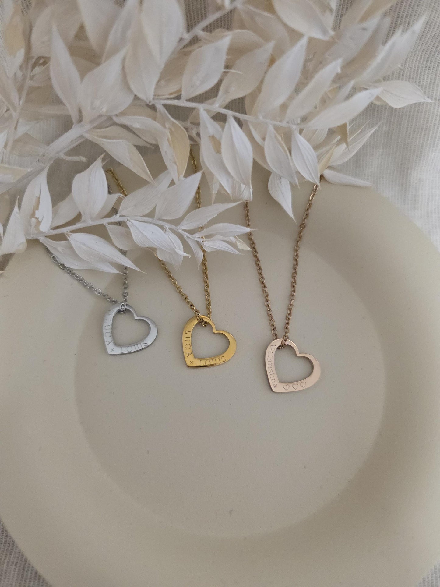 Mama Kette mit Kindernamen | Personalisierte Herzkette aus Edelstahl in Gold, Silber & Rosé | Geschenk für Mama oder Oma | wasserfest