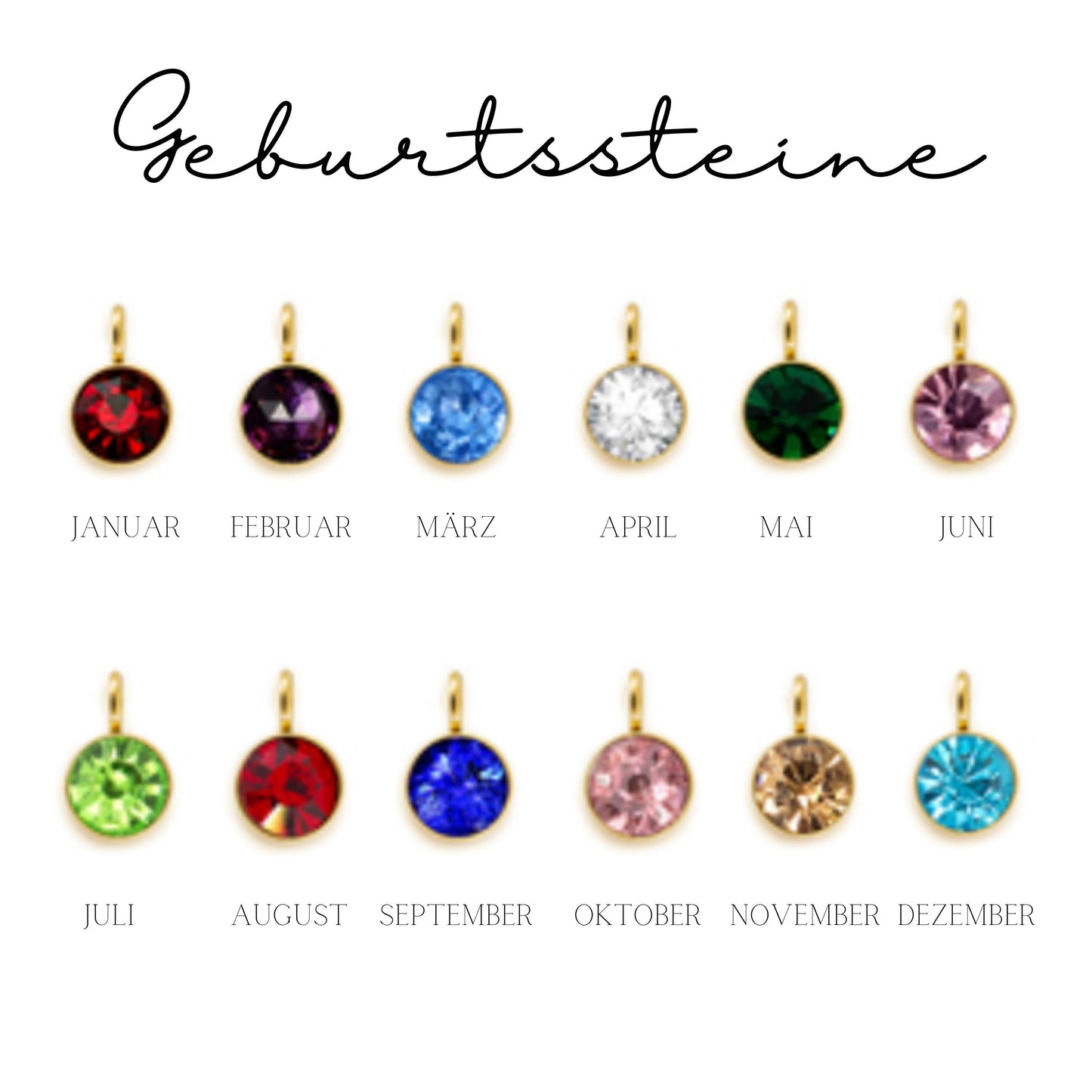 Geburtssteinkette November Citrin | wasserfeste Edelstahl Halskette Gold,Silber,Rosé mit Geburtsstein Anhänger | Geschenk Frau,Mädchen