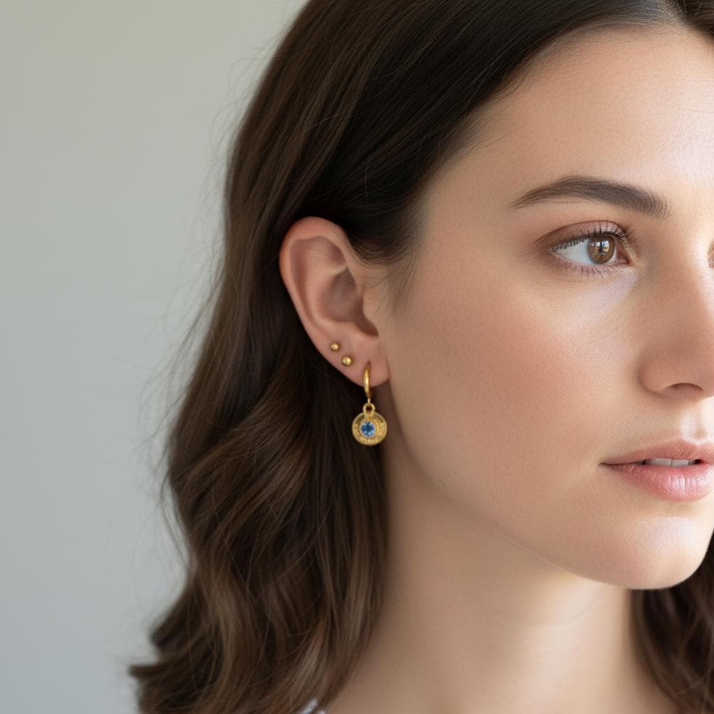 Creolen aus Edelstahl mit Gravur und Perle