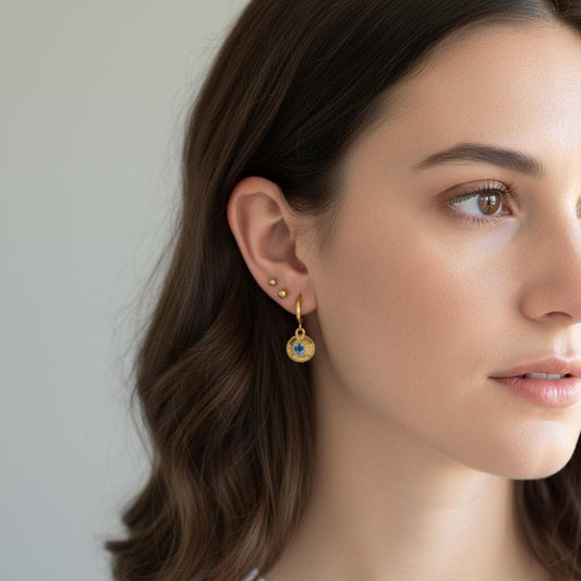 Creolen aus Edelstahl mit Gravur und Perle