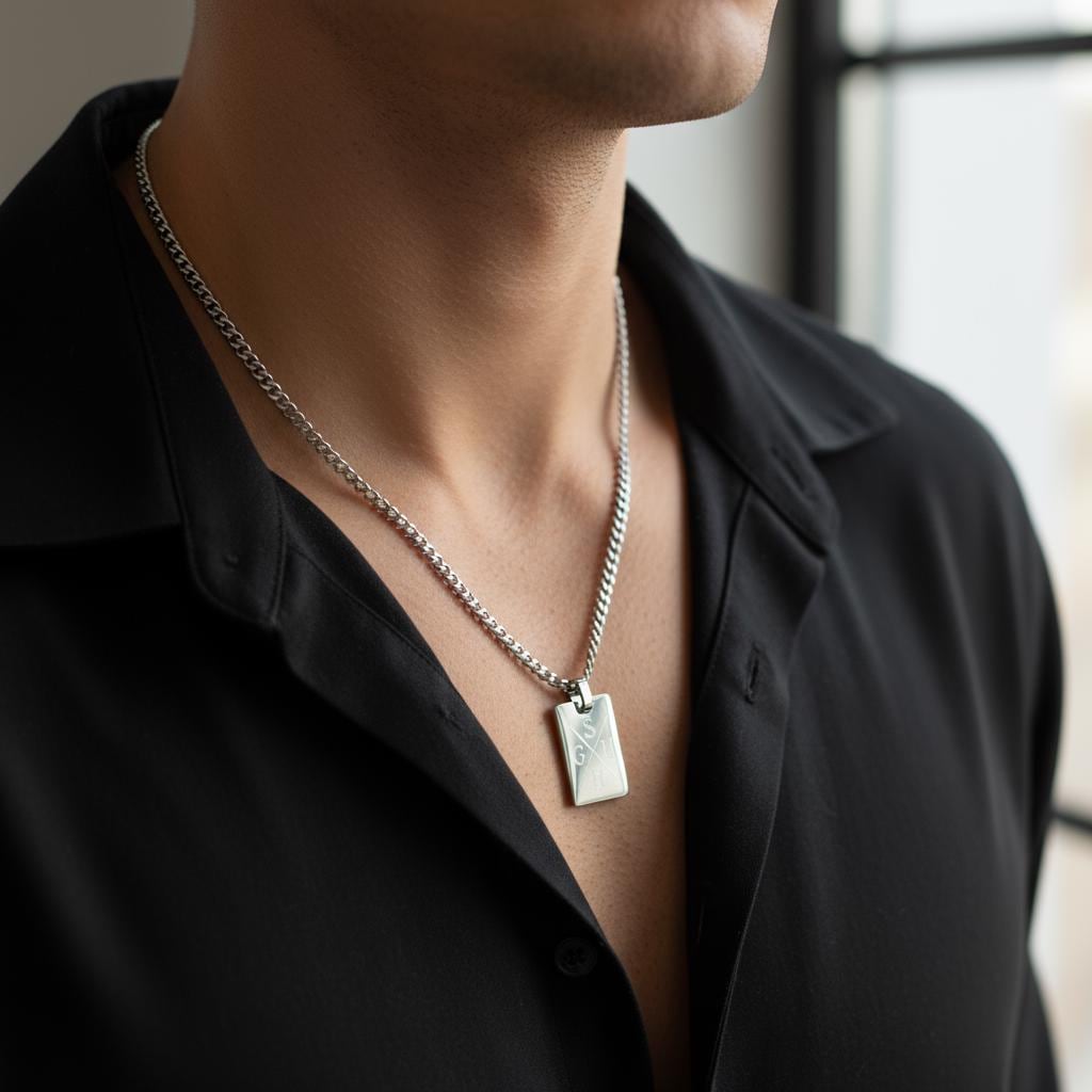 Herrenkette mit Gravur und Geschenkkarte