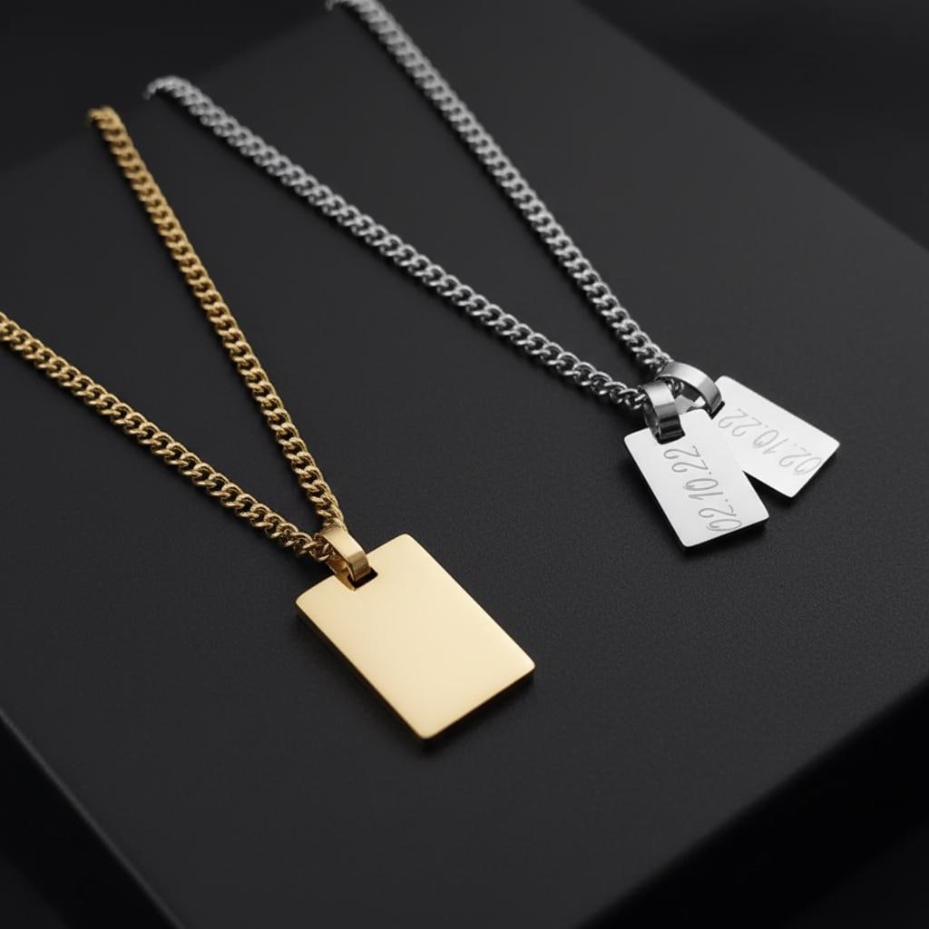 Herrenkette mit Gravur und Geschenkkarte