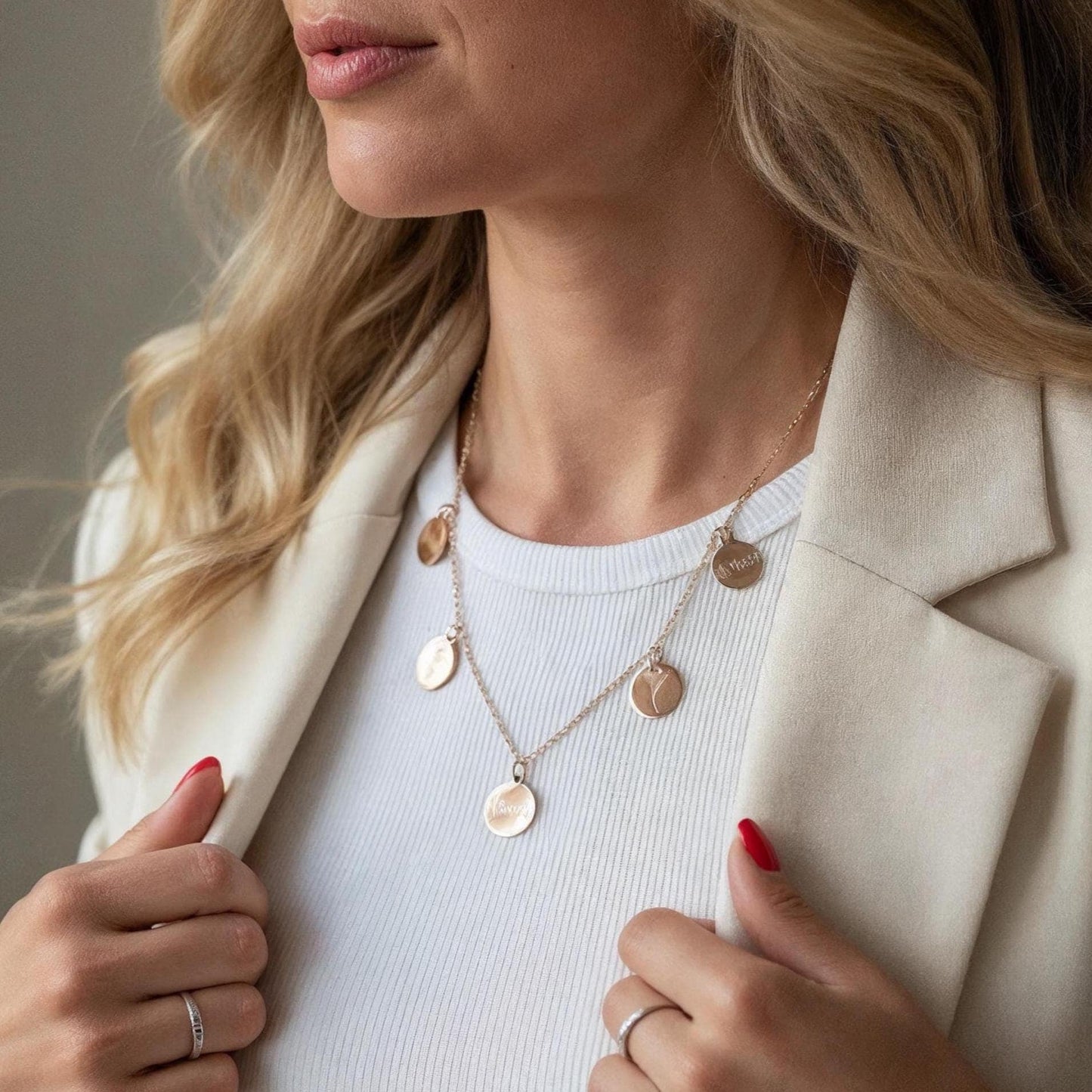 Familienkette mit Gravur 12mm Plättchen