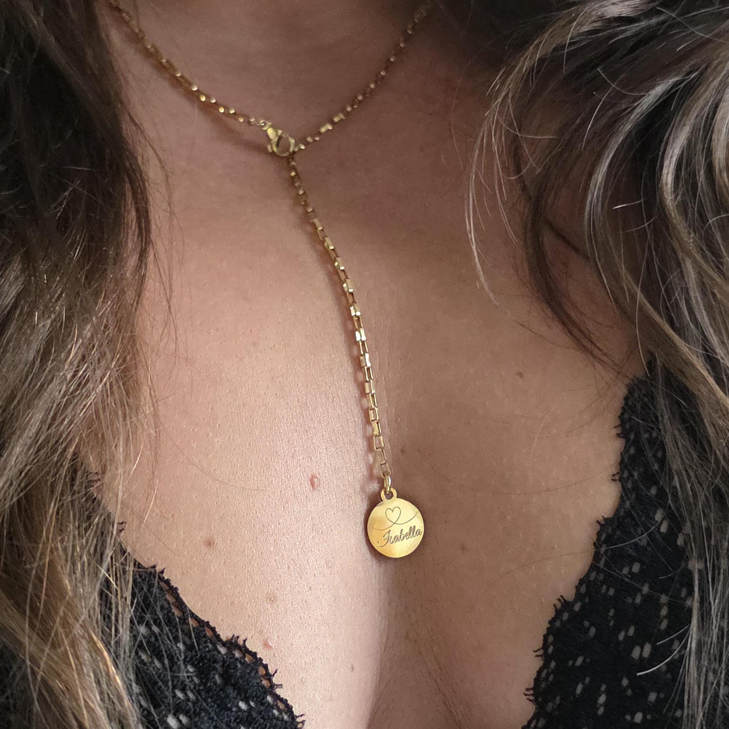 Y-Kette mit Gravur-Plättchen