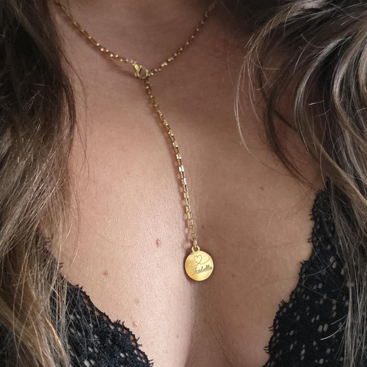 Y-Kette mit Gravur-Plättchen