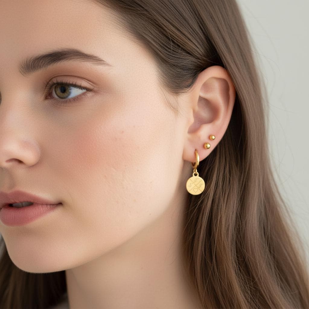 Creolen aus Edelstahl mit Gravur