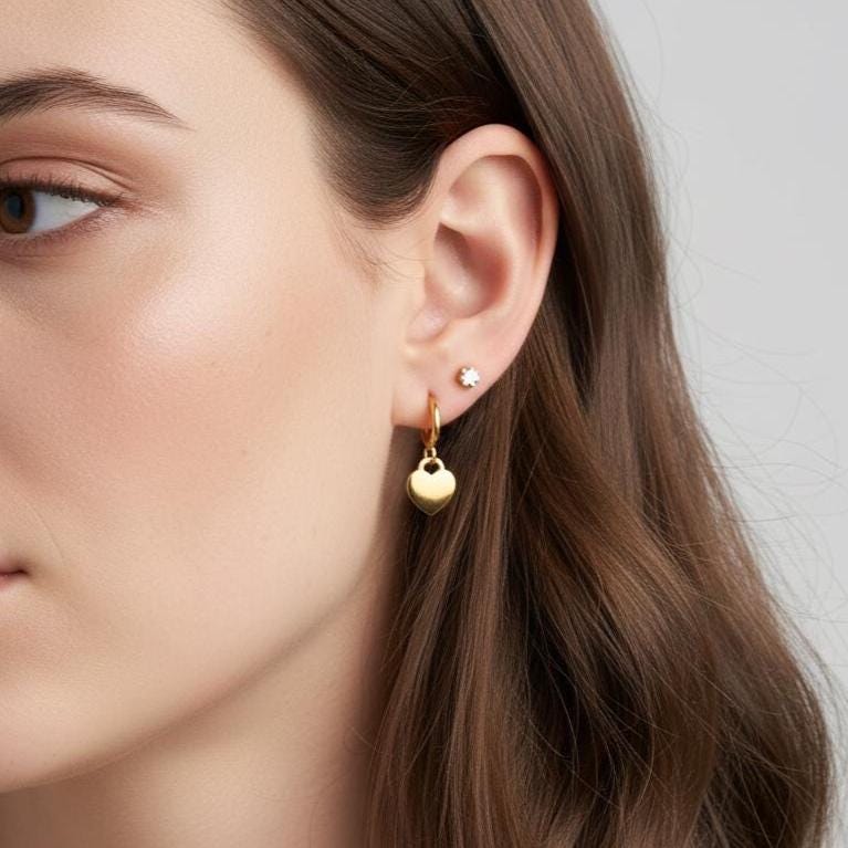 Creolen aus Edelstahl mit Gravur-Herz