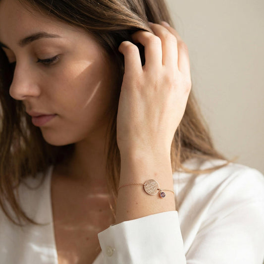 Roségoldene Familienkette mit gravierten Namen der Kinder – inaklam