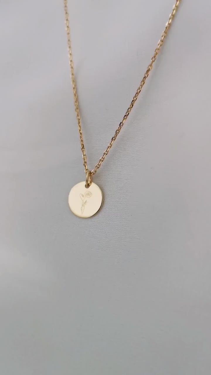 925 Sterling Silber Kette personalisiert, Gold, Rosé, Silber, Plättchen Kette mit Gravur Anhänger, Namenskette, personalisiertes Geschenk,