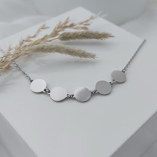 Personalisierte Plättchenkette Gold & Silber aus Edelstahl,Familienkette,Namenskette,Buchstabenkette,Gravurkette,Personalisiertes Geschenk