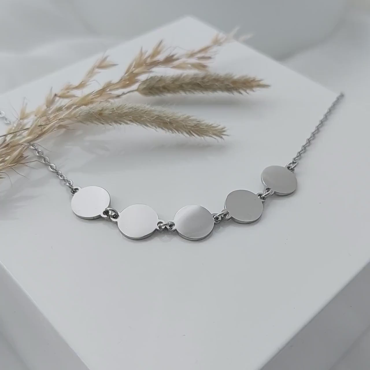 Personalisierte Plättchenkette Gold & Silber aus Edelstahl,Familienkette,Namenskette,Buchstabenkette,Gravurkette,Personalisiertes Geschenk