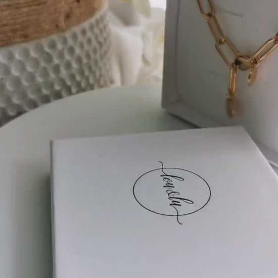 Grobe Gliederkette in Gold oder Silber aus Edelstahl mit einem Perlen Anhänger oder einem personalisierten Gravur Plättchen, Geschenk