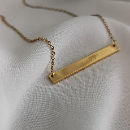 Kette mit Gravur Plättchen in Gold, Silber, Rosé. Personalisierte Kette mit Gravur Anhänger, Namenskette, Namensgravur, Halskette gold
