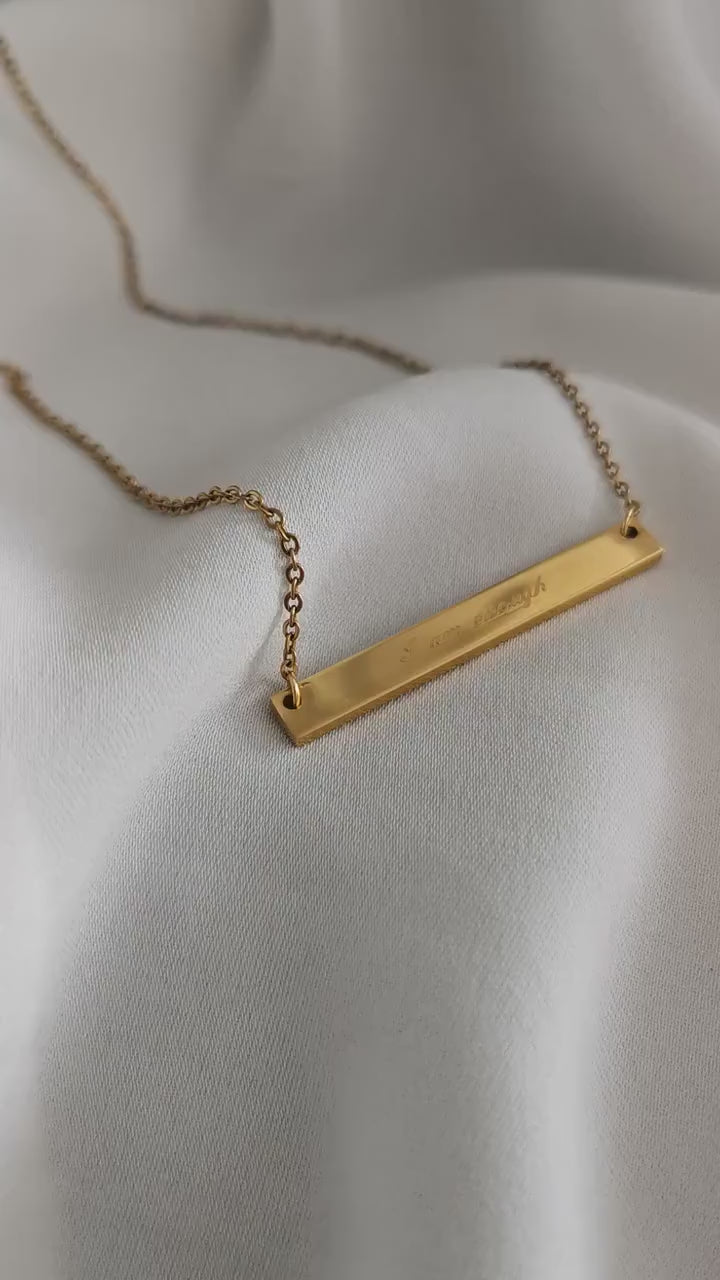 Kette mit Gravur Plättchen in Gold, Silber, Rosé. Personalisierte Kette mit Gravur Anhänger, Namenskette, Namensgravur, Halskette gold