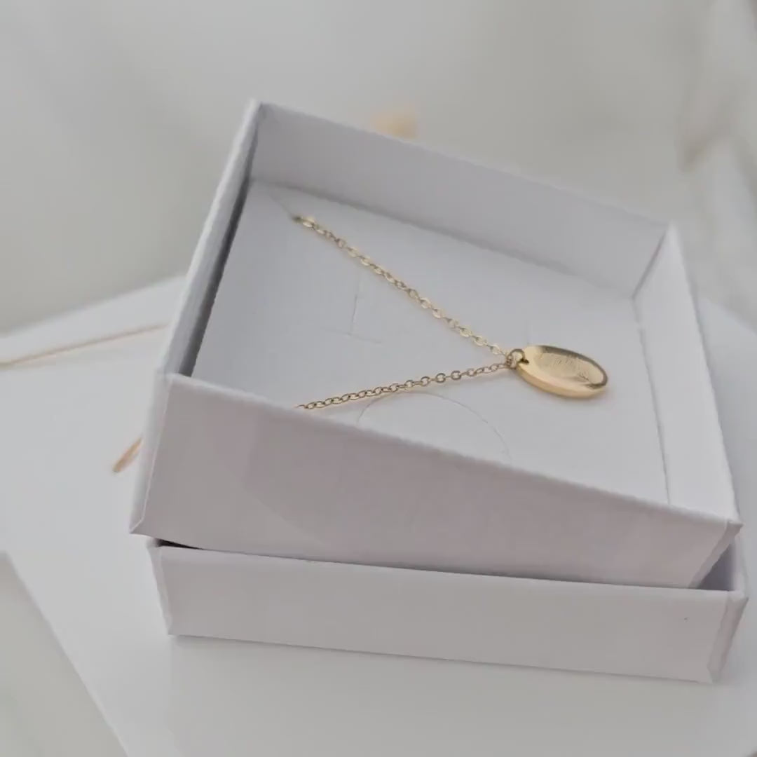 Fingerabdruck Halskette in Gold, Silber, Rose | Kette mit Fingerabdruck | Namenskette | Buchstabenkette | personalisiertes Geschenk