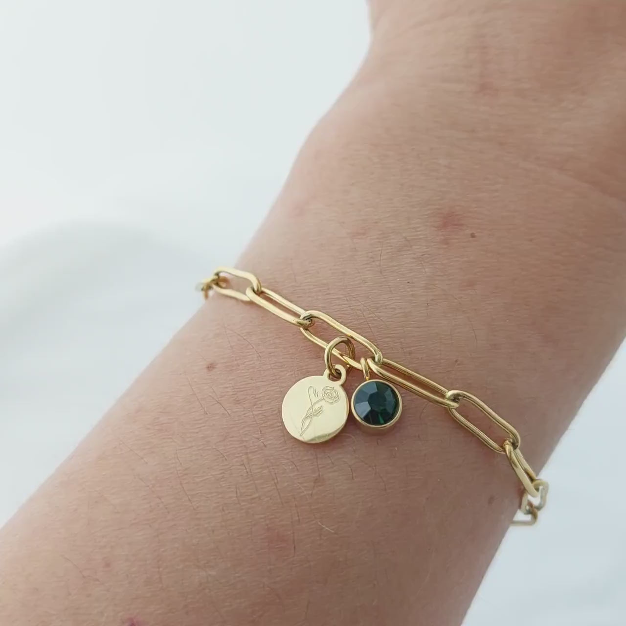 Personalisiertes Geburtsstein Armband in Gold,Silber,Rosé,Gravur Armband mit Plättchen Anhänger,Geschenk für Frau,beste Freundin,Geburtstag