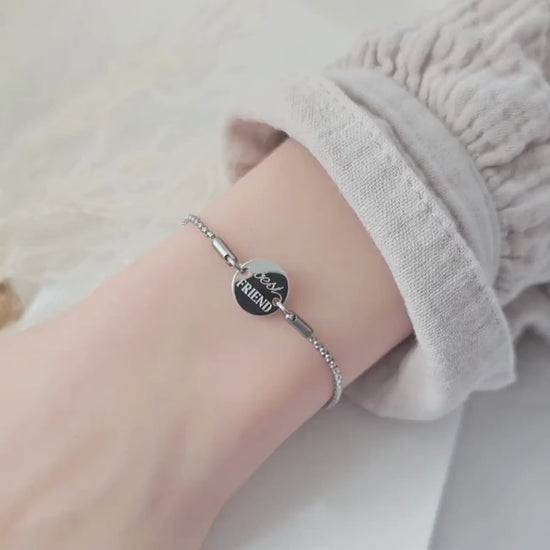 Personalisiertes Armband mit Schiebeverschluss, Armband mit Namen, personalisierte Geschenke, Armkette mit Buchstaben, Schiebearmband